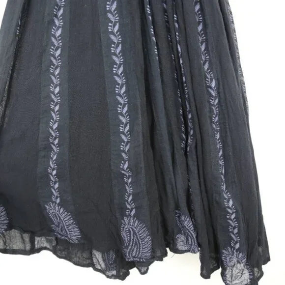 Free People FP One Paisley Vine Lattice Tunic Mini Dress Black - Picture 6 of 8